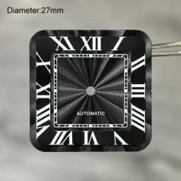 27mm S Logo NH35 Dial Square Roman Santo S Dial for NH35 Automatic Movement Black Blue Hands NH35 FCK 9-5 Dial Watch Accessories