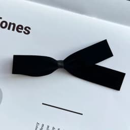 Korean small ribbon bow side clip black velvet hair clip duckbill clip French minimalist temperament bangs clip
