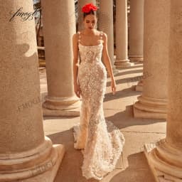 Customized Exquisite Strapless Detachable Train Lace Mermaid Wedding Dresses Sexy Illusion Flowers Beaded Vintage Bridal Gown
