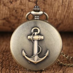 Silver Vintage Classic Design Quartz Pocket Watch Men Anchor Souvenir Gift with 80cm Necklace Chain Best Gift Clock Male Relogio