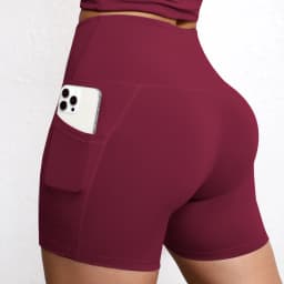 Summer Solid Color Yoga Shorts With Pockets Quick Drying High Waisted Gym Push Up Yoga Shorts For Woman Breathable Workout Short