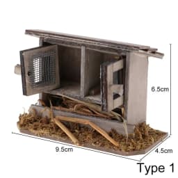 Dollhouse Mini Wooden Arch Bridge with Railing Water Well Chicken Coop Miniature Fairy Garden Micro Landscaping Decoration Model