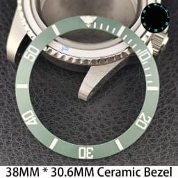 Sloping 38mm * 30.6mm Ceramic/Aluminum Bezel GMT and Diving Watch Insert Fits for 40mm Men's Watch Case Bezel Replacement Insert