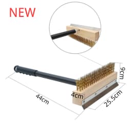 Pizza Oven Brush Copper Stove Brush Bristle Brass Wood Long Handle Grill Cleaning Oven Brush for Small Oven Kitchen Tool