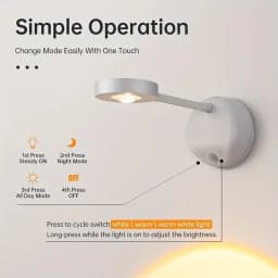 GGbingo Wall Light LED Motion Sensor Spotlight USB Rechargeable Wireless Dimmable Wall Lamp for Artwork Paintings Picture Light