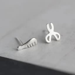 Silver Plated Creative Ear Hole Earrings for Women Prevent Korean Style Stud Earrings Allergy Earrings Fine Jewelry Accessories
