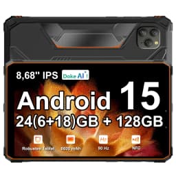 Blackview Active 5 Rugged Tablet, 24GB Expand RAM(6+18GB Virtual RAM) 128GB ROM, 8.68 Inch 90Hz IPS Screen, 6600mAh Large Battery, Android 15, Doke AI, NFC, Fingerprint Unlock Waterproof Industrial Tablet