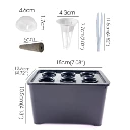 White/Black Hydroponic Grow System Hydroponic Box 6-Hole Nursery Pot for Garden Indoor Plants Vegetable Soilless Culture Planter