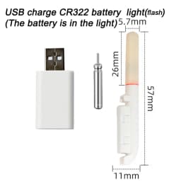 Night Fishing Light CR322 Lithium Battery USB Charge Set Buoy Tools Bobber Pesca Luminous Stick Rod LED Tackle Fluorescent Lamp