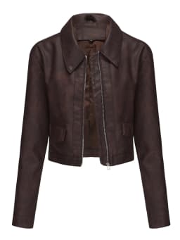 Spring and Autumn New Thin Leather Coat Long sleeved Casual Women's Coat Fashion Short Motorcycle Zipper Leather Jacket