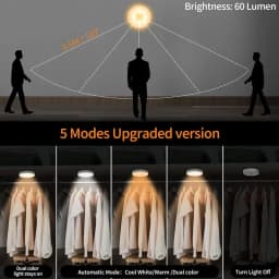 LED Night Light With Motion Sensor USB Rechargeable With 700mAh Battery Lamp Wireless For Kitchen Cabinet Wardrobe Light
