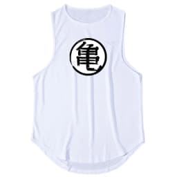 Japanese Anime Turtle Script Printed Mens Gym Clothing Fitness Vest Quick Dry Bodybuilding Tank Top Muscle Sleeveless Shirt