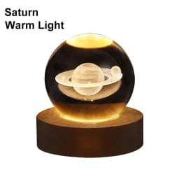 GGbingo 6cm Bedside RGB Lamp Solar Theme Cosmos Series Crystal Ball Night Lights Milky Way Moon for Desk Creative Gift