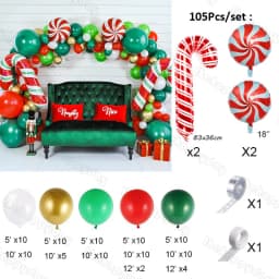 Christmas Balloon Arch Green Gold Red Box Candy Balloons Garland Cone Explosion Star Foil Balloons New Year Christma Party Decor