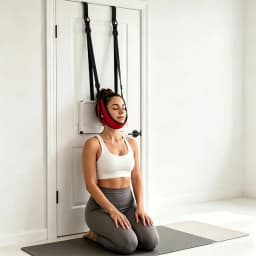 Upgraded Door‑Hanging Cervical Brace, Max 300 lbs Load, Thickened Neck Support & Fix Strap, Breathable Cervical Traction Tool