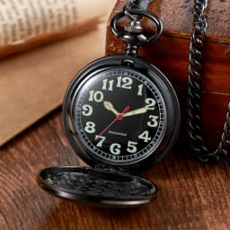 Retro mechanical pocket watch Arabic numeral white dial pendant luminous mechanical pocket watch retro gift for men and women