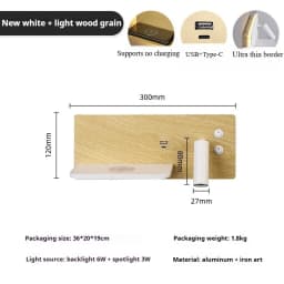 Multifunction Wall Lamp With Led Phone Wireless Charger Shelf Night Lighting Table Bed Reading Bedroom Hotel Bedside USB Sconces