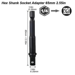 1/4 Hex Shank Square Converter Conversion to Socket Adapter for Impact Drill Wrench Drill Bit Conversion Joint Extension Rod