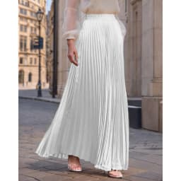 2026 New Spring Summer For Women 22 Solid Colors Midi Flowing Draped Large Hem Long High Waist Pleated Skirt Sweet Elegant