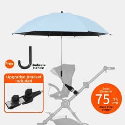 Adjustable UV Protection Umbrella 2-in-1 Design with Clamp Pram Cover Umbrella Universal 360 Degree Baby Stroller Umbrella