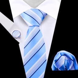 Business Tie For Men Set Necktie Cufflink Classic Handkerchief Suit For Wedding High Quality Stripe Tie Set Formal Gravata Gift
