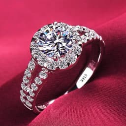 With Certificate Luxury 18K White Gold Rings,100% Solid Silver 925 Ring, High Quality Zirconia Diamond Wedding Band for Women