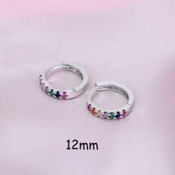 Rainbow CZ Huggies Hoop Earrings Girl Tiny Rings Cartilage Small Helix Piercing Tragus Conch Earlobe Circle Men Hoops Arete