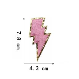 10pcs Set Chenille Self-Adhesive Patches Shiny Glitter Base Lightning Star Rainbow Patch for Bags Hats Jackets Clothing