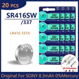 Original For SONY 2-50PCS 337 Battery SR416SW Button Cell Batteries 1.55V Silver Oxide Battery for Mini Wireless Earpiece Watch