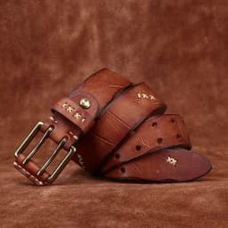 3.8CM Retro Real Genuine Leather Belt Brass Buckle Luxury Designer Belts Men Pure Cowskin Strap Male Cowboy Jeans Belt for Man