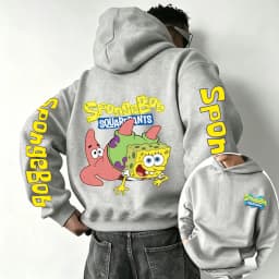 Patrick Star and SpongeBob SquarePants Cartoon Anime 2026 Spring and Autumn Men's and Women's Fashion Sports Hoodies