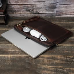 CONTACT'S Genuine Leather Laptop Case Macbook Pro 14.2 Inch Tablet Handbag Daily Office Businesses Gift Laptop Bags