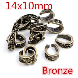 20pcs 3-Styles Beads Bails Pendants Jewelry Making DIY Necklace Silver Plated Gold Black Beads Bails Pendants Charm Beads Bails
