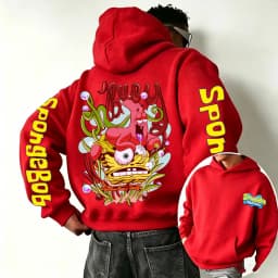 SpongeBob SquarePants and Patrick Star Cartoon Anime 2026 Spring and Autumn Men's and Women's Fashion Sports Hoodies
