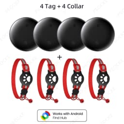 Pets Smart Tracker Tag With Cat Collar Android Alternative to AirTag Works with Google Find Hub Anti-Lost GPS Tracker Locator