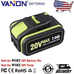 1/2/4Pcs 7.0Ah WA3551 Replace for Worx 20V Li-on Battery Pin WA3553 WA3556 WA3570,Compatible with WX390 WX178 Cordless Tools