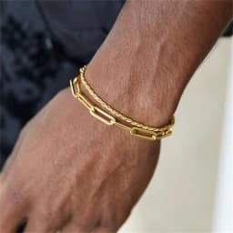 Multilayer Titanium Steel Chain Bracelet Men Gold Color Twist Chain Stainless Steel Bracelet Party Jewelry Bracelet For Women
