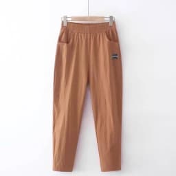 Slimming Straight Leg Cotton Linen Harem Pants Women's High Waist Summer Casual Trousers Pure Color Versatile Loose Fit Thin