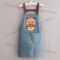 Bubu Dudu Kitchen Waterproof Oil Resistant Apron for Men Women Anime Fashion Aprons Cooking Solid Color Hotel Work Clothes Gifts