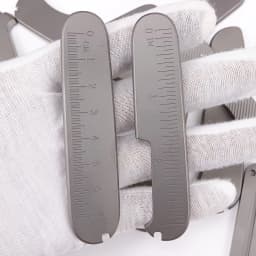New Checkered Pattern 91mm Swiss Knife Handle Patch, Modified Titanium Alloy TC4 Handle Patch for 91mm Swiss Knife Handle Making