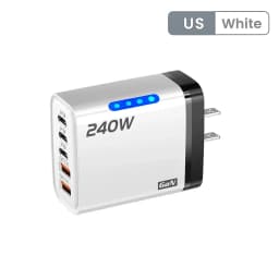 5 in 1 GaN Desktop Charger 240W Fast Charging Adapter 10A USB To TypeC Cable 3PD 2 USB Charger For IPhone 16 15pro Laptop 2026