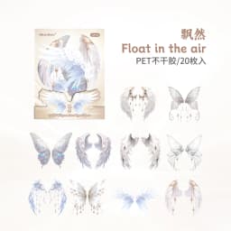 20 pcs Angel Wings PET Stickers pack Junk Journal Decor DIY Scrapbooking Album Planner School accessories Stationery Stickers
