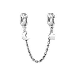 Hot selling 925 Silver Butterfly Crown Round Classic Safety Chain Charm Suitable for Women's Bracelet Fashion DIY Jewelry Gift