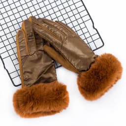 New Women Winter Light Water Proof Plus Cashmere Keep Warm Touch Screen Gloves Suede Fashion Big Plush Wrist