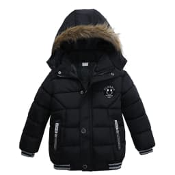 New Keep Warm Baby Coat Autumn Winter Boys Jacket Hooded Zipper Fashion Fur Collar Boys Outerwear 2 3 4 5 6 Years Kids Clothes