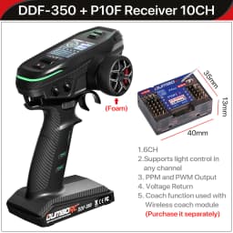 DUMBORC DDF-350 Transmitter with Receiver 2.4G 10CH Digital Radio Remote Controller for RC Car Boat Tank LCD FHSS System