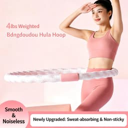 Ice Bean Cooling Weighted Hula Hoop 3-5 LBS Fat Burning Waist Slimming Silent Fitness Hoop for Summer Workout