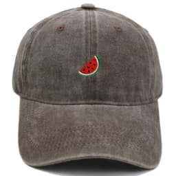 Retro Watermelon Embroidered Baseball Cap Visor Washed Cotton Sunscreen Hats Sun Protection Adjustable Peaked Cap Unisex