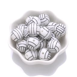 10Pcs 15mm Colorful Print Leopard Pattern Silicone Beads Ball Shape Teething Jewelry Beads For Teether Pacifier Chain Necklace