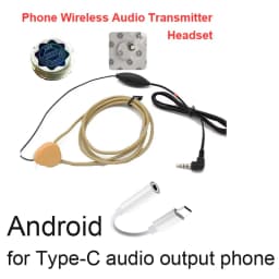 Skin Color Coil Loop Audio Sender Inductive Transmitter Induction Earphone 3.5" Jack for 108B Earpiece Voice Hearing Aid Android